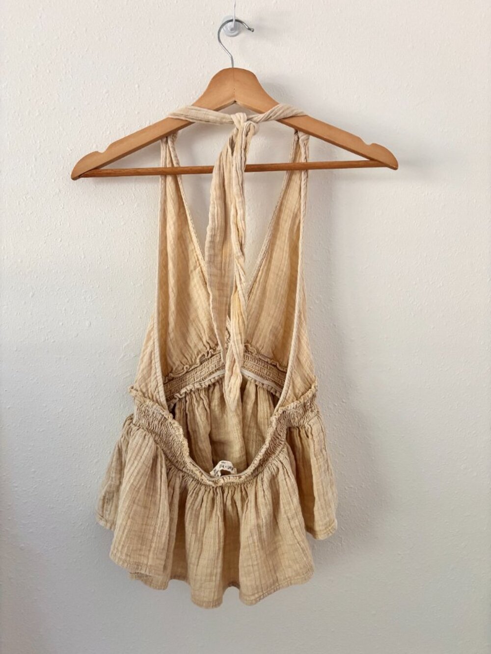Beige Ruffle Halter Top - Picture 3 of 7
